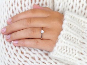 Anello di Fidanzamento Classic 6 in 14K oro bianco con diamante 0,40ct G/SI