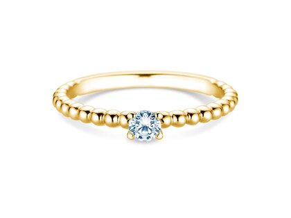 Anello di Fidanzamento Classic Beads in 18K oro giallo con diamante 0,20ct G/VS
