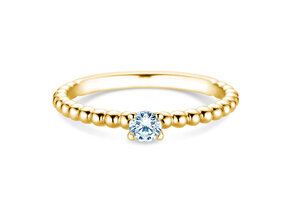 Anello di Fidanzamento Classic Beads in 18K oro giallo con diamante 0,20ct G/VS