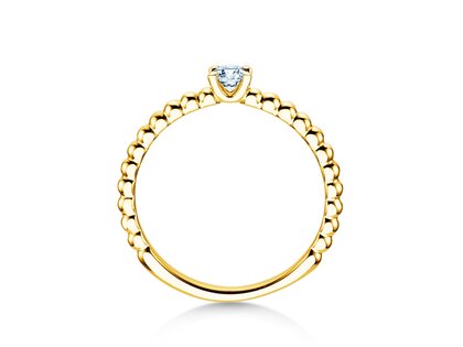 Anello di Fidanzamento Classic Beads in 18K oro giallo con diamante 0,20ct G/VS