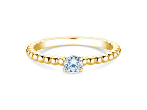 Anello di Fidanzamento Classic Beads in 14K oro giallo con diamante 0,25ct G/SI