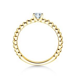 Anello di Fidanzamento Classic Beads in 14K oro giallo con diamante 0,25ct G/SI