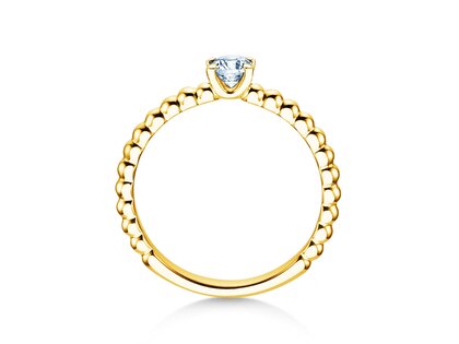 Anello di Fidanzamento Classic Beads in 9K oro giallo con diamante 0,30ct G/SI