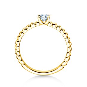 Anello di Fidanzamento Classic Beads in 9K oro giallo con diamante 0,30ct G/SI