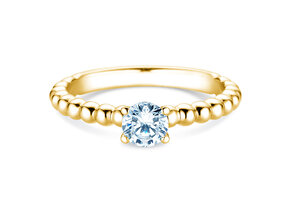 Anello di Fidanzamento Classic Beads in 18K oro giallo con diamante 0,60ct H/SI