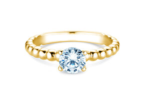 Anello di Fidanzamento Classic Beads in 18K oro giallo con diamante 0,75ct G/SI