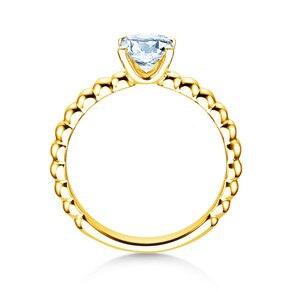 Anello di Fidanzamento Classic Beads in 18K oro giallo con diamante 0,75ct G/SI