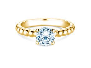 Anello di Fidanzamento Classic Beads in 14K oro giallo con diamante 1,00ct G/SI