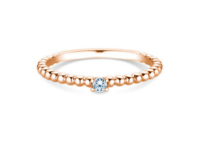 Anello di Fidanzamento Classic Beads in 14K oro rosa con diamante 0,05ct G/SI