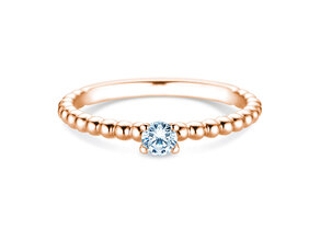 Anello di Fidanzamento Classic Beads in 14K oro rosa con diamante 0,15ct G/SI
