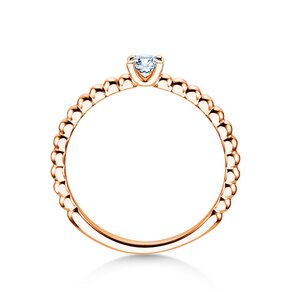 Anello di Fidanzamento Classic Beads in 14K oro rosa con diamante 0,15ct G/SI