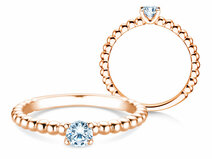 Anello di Fidanzamento Classic Beads in 18K oro rosa con diamante 0,25ct G/SI