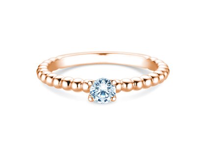 Anello di Fidanzamento Classic Beads in 9K oro rosa con diamante 0,25ct H/SI