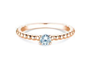 Anello di Fidanzamento Classic Beads in 9K oro rosa con diamante 0,25ct H/SI