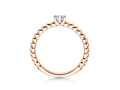Anello di Fidanzamento Classic Beads in 9K oro rosa con diamante 0,25ct H/SI