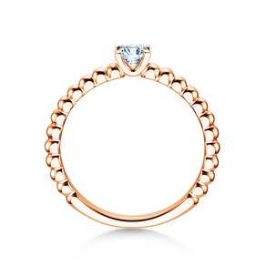 Anello di Fidanzamento Classic Beads in 9K oro rosa con diamante 0,25ct H/SI