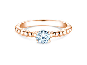 Anello di Fidanzamento Classic Beads in 14K oro rosa con diamante 0,50ct H/SI