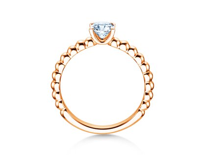 Anello di Fidanzamento Classic Beads in 14K oro rosa con diamante 0,50ct H/SI