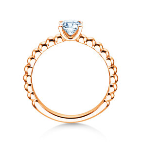 Anello di Fidanzamento Classic Beads in 14K oro rosa con diamante 0,50ct H/SI