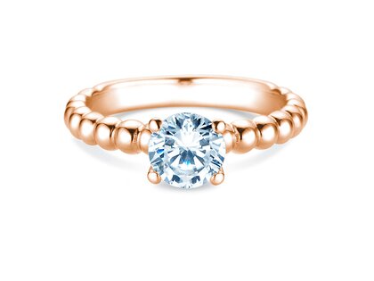 Anello di Fidanzamento Classic Beads in 14K oro rosa con diamante 1,00ct G/SI