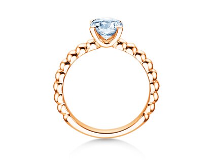 Anello di Fidanzamento Classic Beads in 14K oro rosa con diamante 1,00ct G/SI