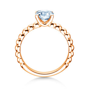 Anello di Fidanzamento Classic Beads in 14K oro rosa con diamante 1,00ct G/SI
