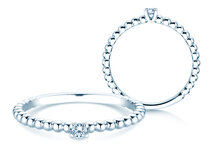 Anello di Fidanzamento Classic Beads in argento 925/- con diamante 0,05ct G/SI