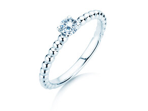 Anello di Fidanzamento Classic Beads in argento 925/- con diamante 0,05ct G/SI