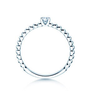 Anello di Fidanzamento Classic Beads in argento 925/- con diamante 0,10ct H/SI