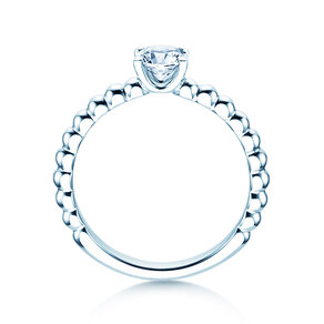 Anello di Fidanzamento Classic Beads in 9K oro bianco con diamante 0,50ct G/SI