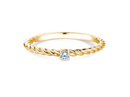 Anello di Fidanzamento Classic Loop in 9K oro giallo con diamante 0,05ct G/SI