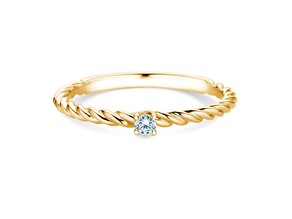 Anello di Fidanzamento Classic Loop in 9K oro giallo con diamante 0,05ct G/SI
