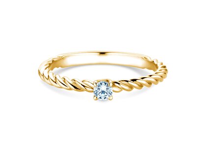 Anello di Fidanzamento Classic Loop in 9K oro giallo con diamante 0,10ct H/SI