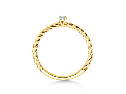 Anello di Fidanzamento Classic Loop in 9K oro giallo con diamante 0,05ct G/SI