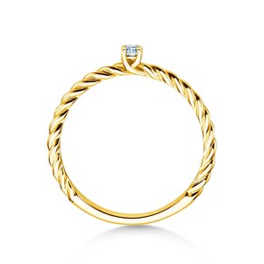 Anello di Fidanzamento Classic Loop in 9K oro giallo con diamante 0,05ct G/SI