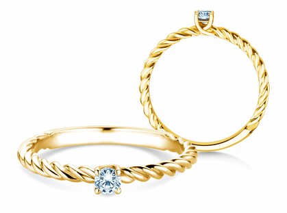 Anello di Fidanzamento Classic Loop in 9K oro giallo con diamante 0,10ct G/SI