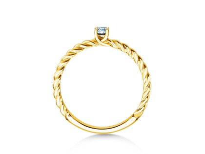 Anello di Fidanzamento Classic Loop in 9K oro giallo con diamante 0,10ct H/SI
