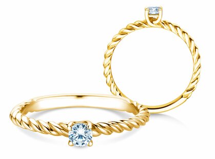 Anello di Fidanzamento Classic Loop in 18K oro giallo con diamante 0,15ct G/SI