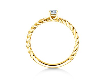 Anello di Fidanzamento Classic Loop in 9K oro giallo con diamante 0,15ct H/SI
