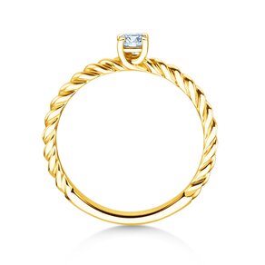 Anello di Fidanzamento Classic Loop in 9K oro giallo con diamante 0,15ct H/SI