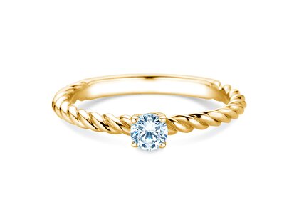 Anello di Fidanzamento Classic Loop in 14K oro giallo con diamante 0,25ct G/SI