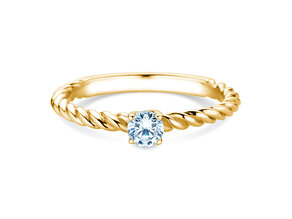 Anello di Fidanzamento Classic Loop in 14K oro giallo con diamante 0,25ct G/SI