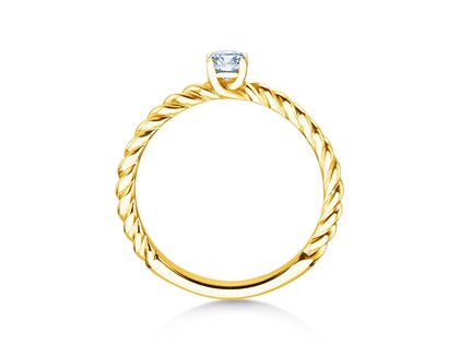 Anello di Fidanzamento Classic Loop in 14K oro giallo con diamante 0,25ct G/SI