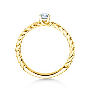 Anello di Fidanzamento Classic Loop in 14K oro giallo con diamante 0,25ct G/SI