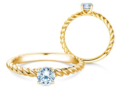 Anello di Fidanzamento Classic Loop in 9K oro giallo con diamante 0,30ct H/SI