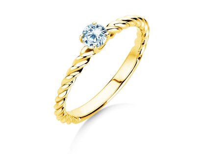 Anello di Fidanzamento Classic Loop in 14K oro giallo con diamante 0,25ct G/SI