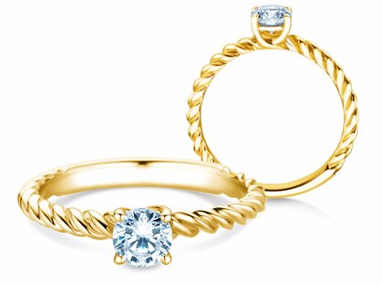 Anello di Fidanzamento Classic Loop in 14K oro giallo con diamante 0,50ct H/SI