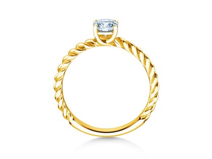 Anello di Fidanzamento Classic Loop in 18K oro giallo con diamante 0,60ct H/SI