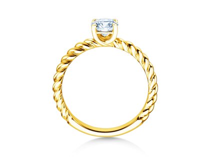 Anello di Fidanzamento Classic Loop in 14K oro giallo con diamante 0,75ct G/SI