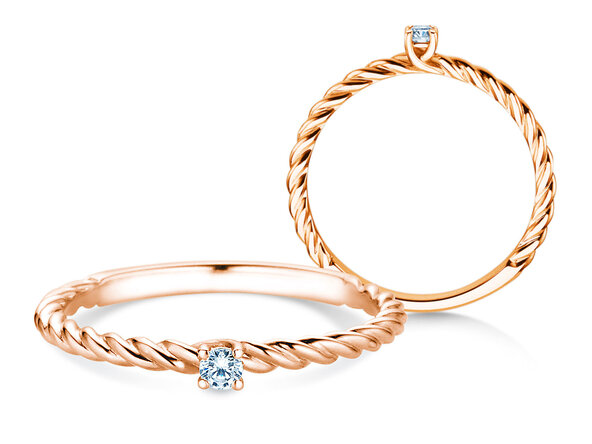 Anello di Fidanzamento Classic Loop in 9K oro rosa con diamante 0,05ct G/SI